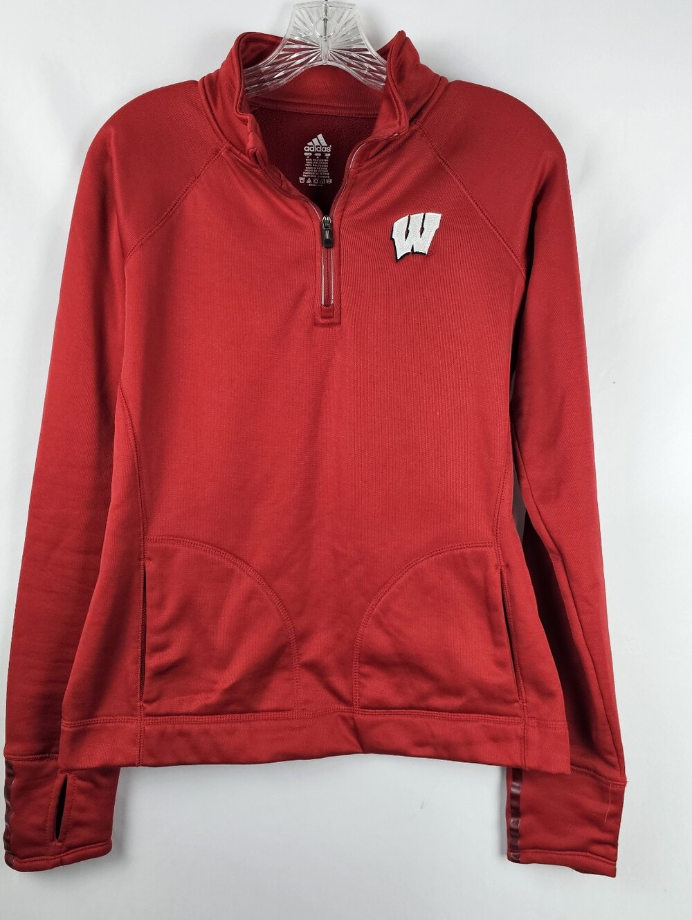 Adidas University Of Wisconsin Badgers 1/4 Zip Pullover Jacket Women's Med